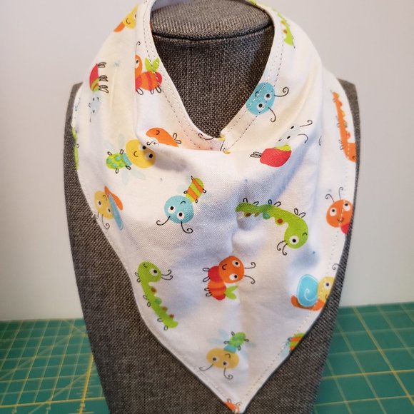 Handmade Lined Baby Drool Bandanas Set Of 3 - Picture 3 of 9